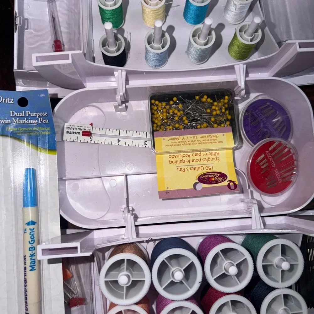 Singer Sew Essentials Storage Kit Portable Case Thread Needles Dritz Tools White